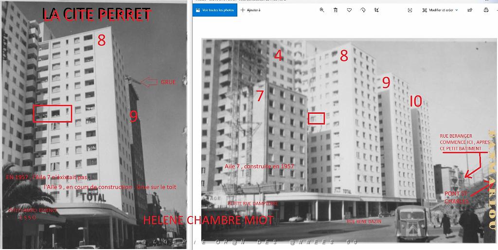 1957 ORAN CITE PERRET 1957  SANS AILE 7 . AILE 7 EN CONSTRUCTION 1958  RUE RENE BAZIN.JPG